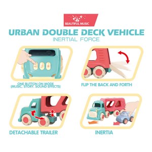 Cartoon Vehicles Playset Transport Car